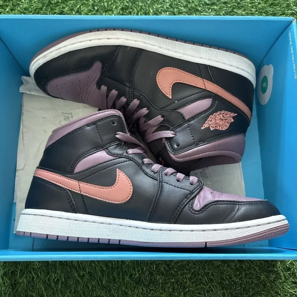 Nike Air Jordan 1 Mid SE ‘Black Sky J Mauve’ Sneaker FB9911-008 Men’s Size 8.5